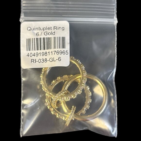 Drae Collection Quintuplet Ring 6/Gold NWT - Picture 4 of 4